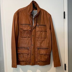 MICHAEL Michael Kors Tan Leather Field Jacket